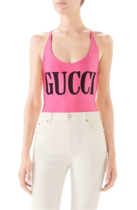 pink gucci one piece swimsuit